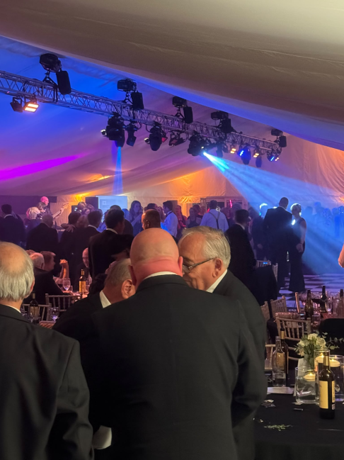 DJ lighting rig at a corporate gala
