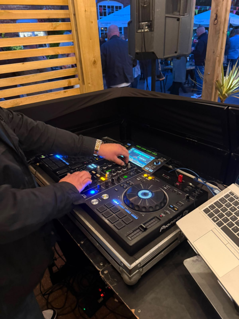 Chris Lycett DJ at Pioneer decks